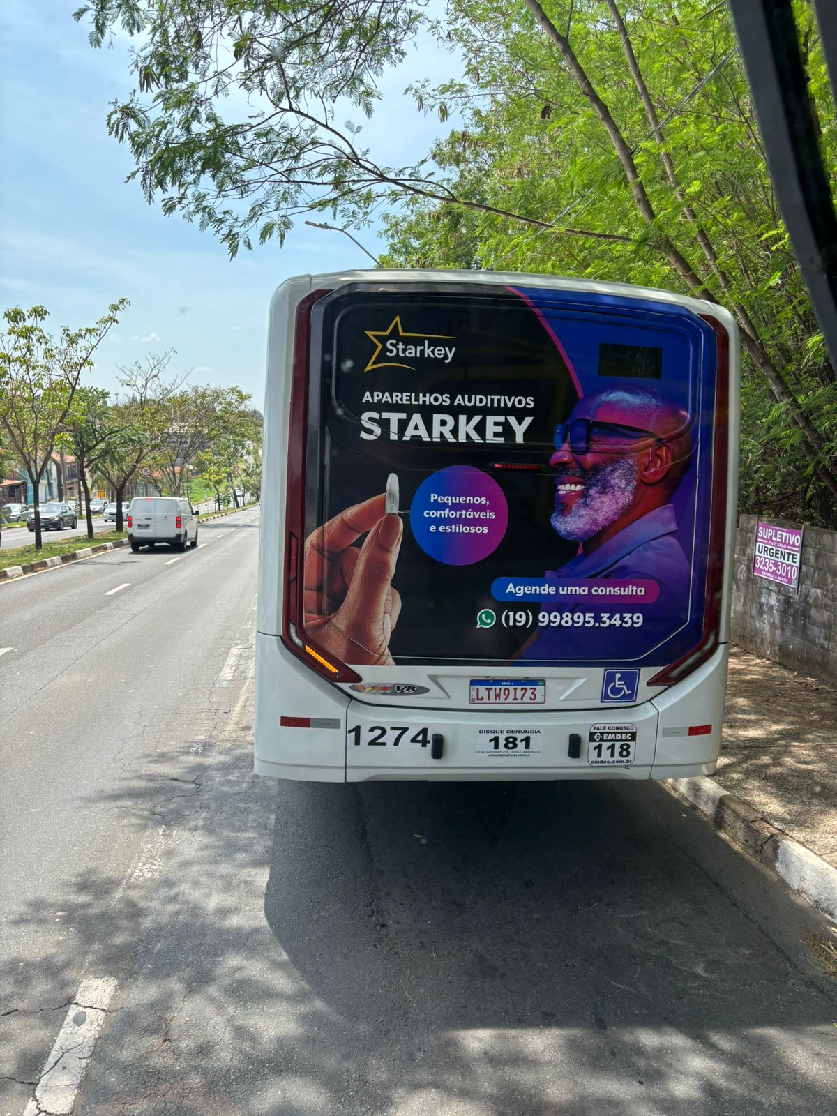 Backbus com campanha publicitária em Campinas